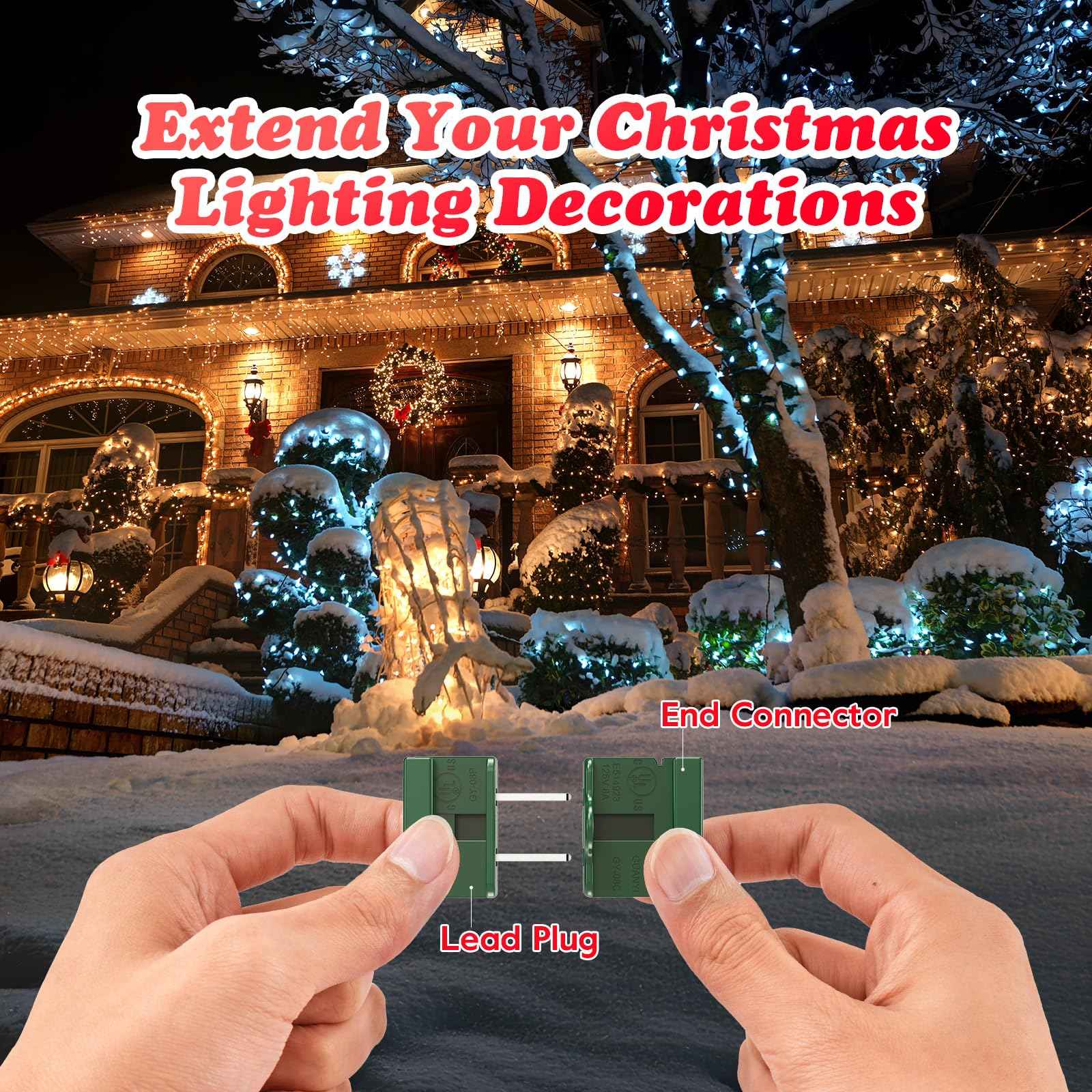 Minetom Holiday Christmas Lighting Outlet Male and Female Plug Set, Vampire Plug, Gilbert Plug, Slip Plug, Zip Plug, Green, 20 Packs (SPT-1)