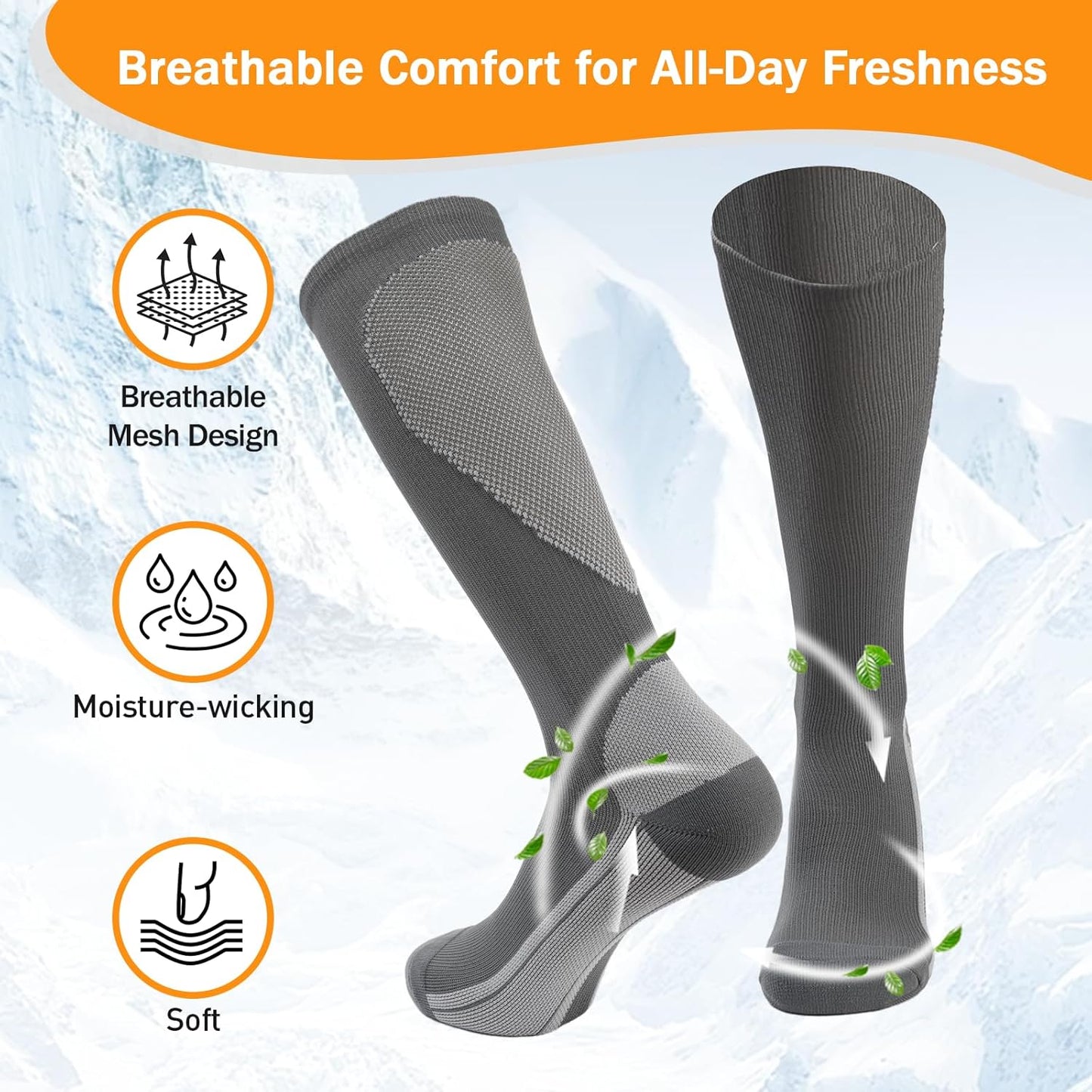 Skiennix Men’s Athletic Socks - Soft & Comfortable for Sports, Running, Daily Wear | Unisex Size