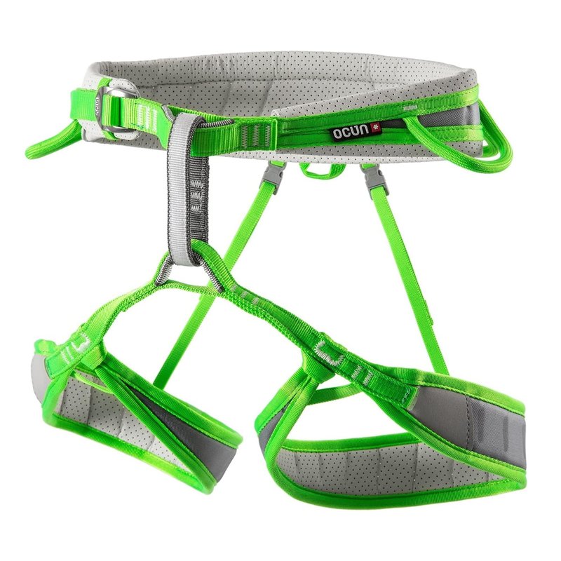 Ocun Neon Climbing Sport Harness I Lightweight Rock Climbing Harness, Green, Medium