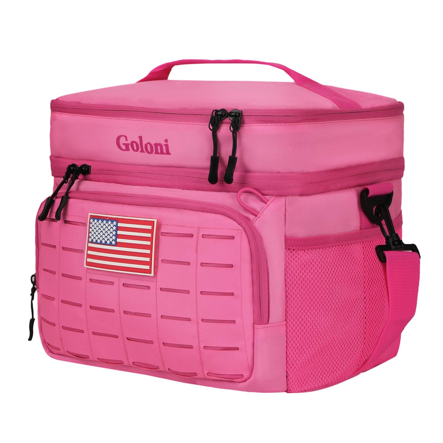Goloni Soft Sided Insulated Cooler Bag | Leakproof Portable Lunch Box for Men Woven, Camping Beach Picnic Pink