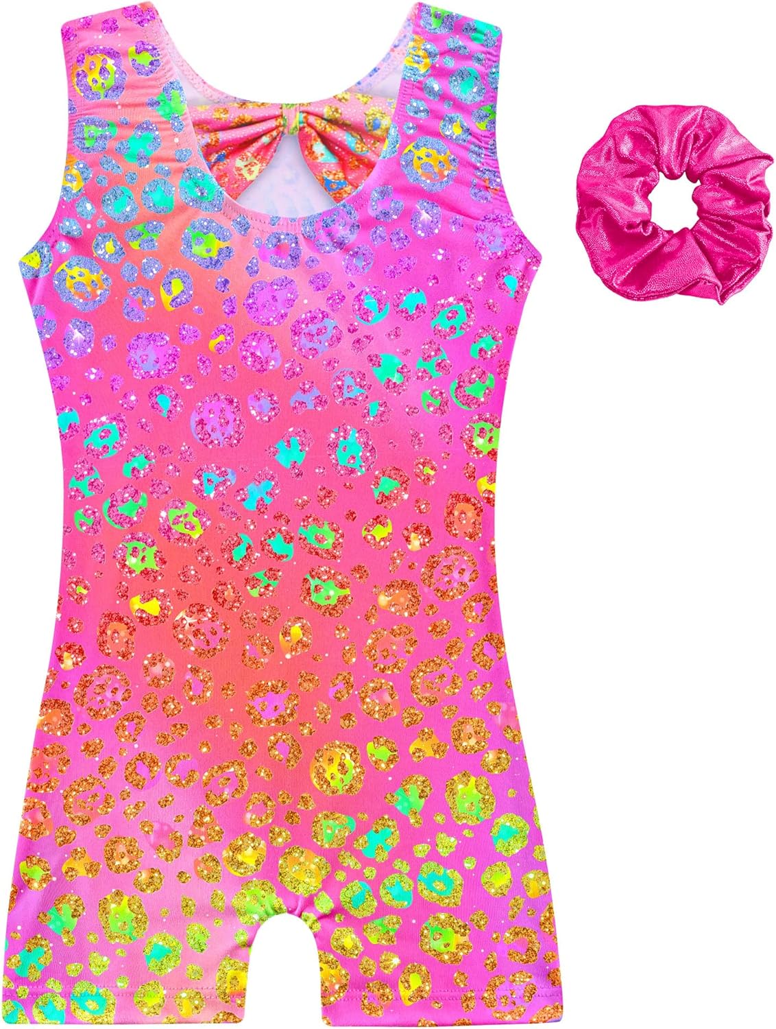 Regine Switzerland Leotard for Girls - Sparkly Sleeveless Biketard with Shorts | Perfect for Gymnastics & Dance