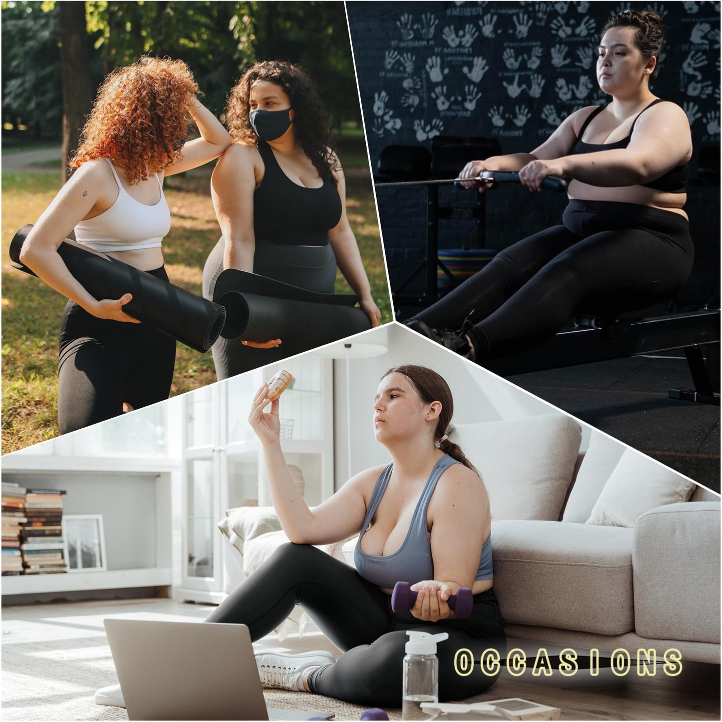 Hethrone 2-Pack Plus Size Leggings for Women, High Waisted Soft Workout Yoga Pants Black XXL