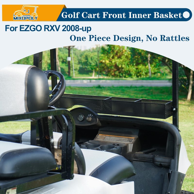Mixopoly Golf Cart Front Inner Basket Dash Storage Tray Organizer for EZGO RXV 2008-up with One Piece Solid Design, More Sturdy and No Rattles