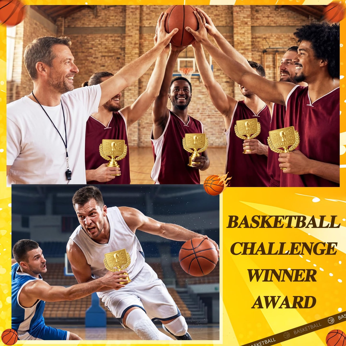 Amyhill March Basketball Trophy Madness Basketball Winner Award for Madness Challenge Tournament Funny Sports Recognition Trophy Gift for Team Competition Prizes