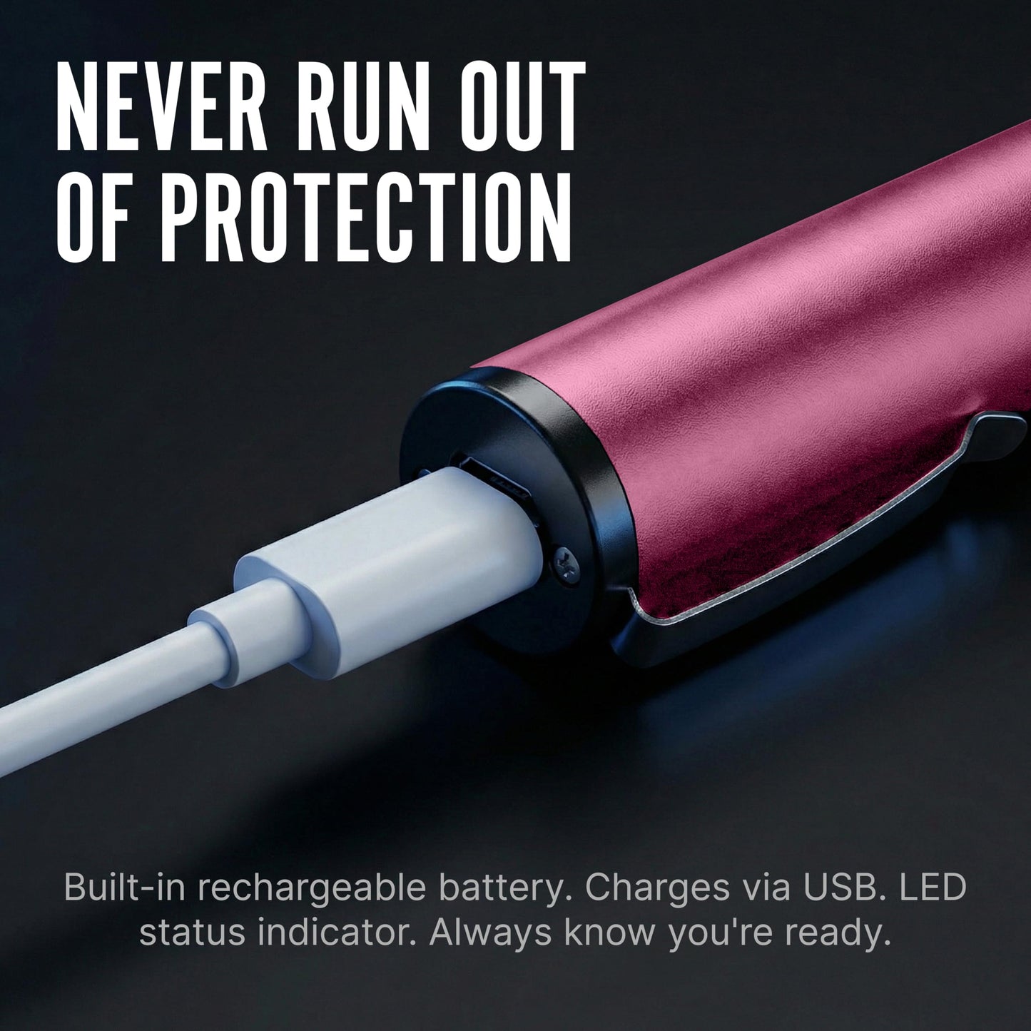 Streetwise Pain Pen 25,000,000 Volts Stun Gun for Self Protection - Tactical Stun Pen for Women and Men, USB Rechargeable, Battery Indicator, Durable Clip, Compact and Concealable for Protection