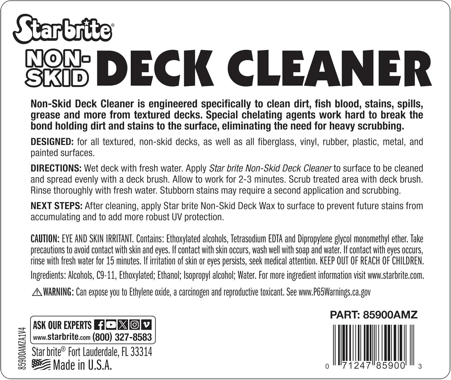STAR BRITE Non-Skid Deck Cleaner - Ultimate Boat Deck Wash Protects Against Stains & UV Damage | Ideal for Fiberglass, Vinyl, Metal