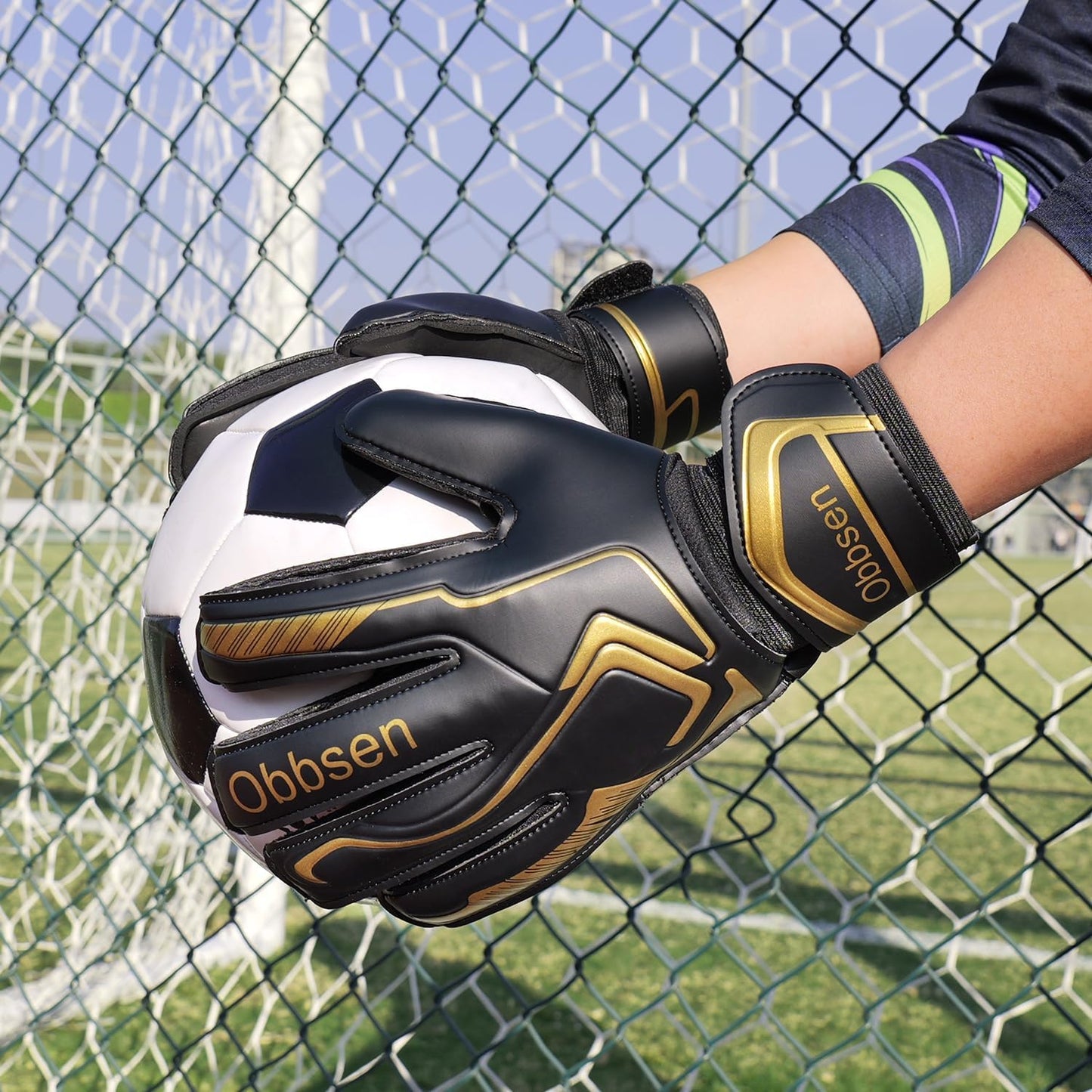 Skiennix Soccer Goalie Gloves - Strong Grip Anti-Slip Latex Palm | Breathable for Kids & Adults