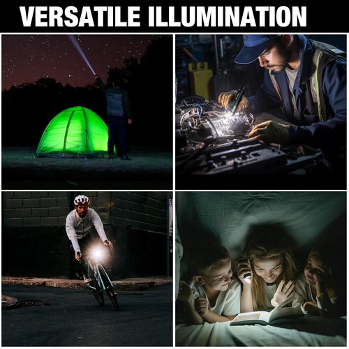 Arrow Rechargeable Flashlights 2000 Lumens, Bright LED Flashlight with High/Medium/Low/Strobe Modes, Zoomable Flash Light with 4600mAh Battery, USB-C Charging for Repair, Outdoors & Emergency