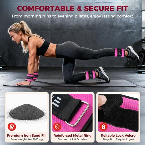 BAGAIL Weighted Vest 10 lb - Black | Ankle & Wrist Weights 2 lb - Pink for Enhanced Training