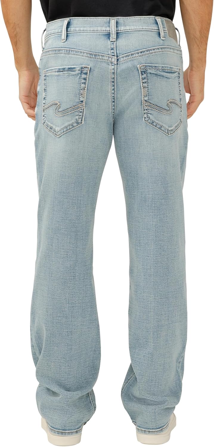 Silver Jeans Co. Men's Gordie Relaxed Fit Straight Leg Jeans - Comfortable Style | Versatile Denim