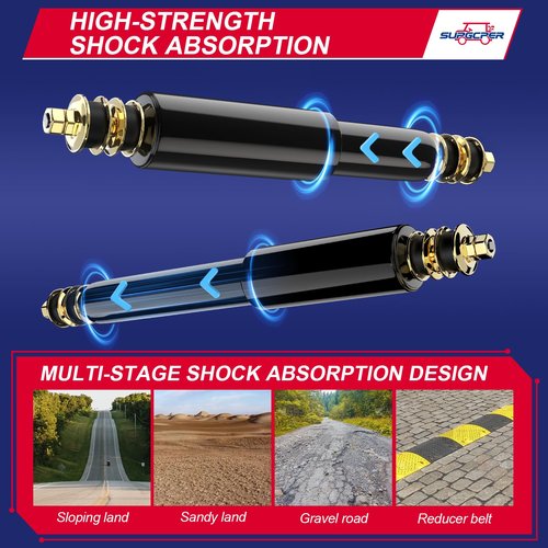 SUPGCPER 4PCS EZGO Front and Rear Shocks, 1994-UP EZGO TXT Shock Absorbers Gas and Electric, Golf Cart Front and Rear Shock Absorbers, EZGO TXT Shocks Replacement# 76418-G01, 70928-G01