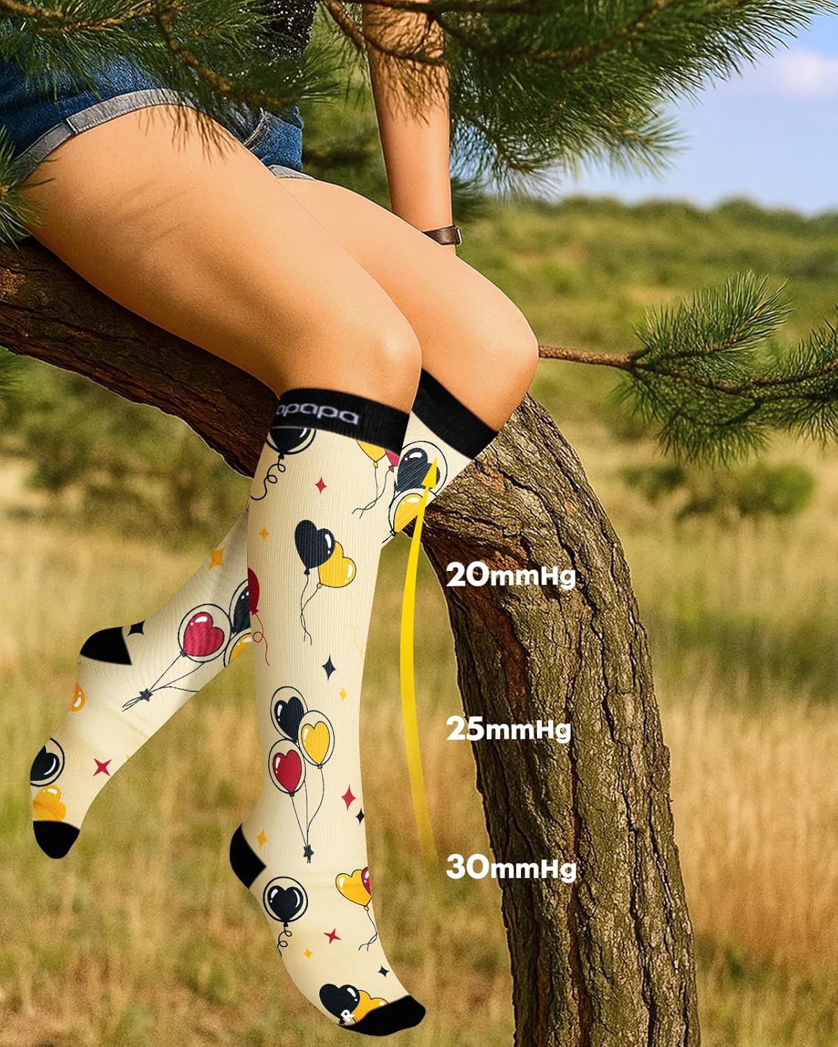 Skiennix Cute Compression Socks for Women - 3 Pairs 20-30 mmHg Graduated Support for Daily Wear