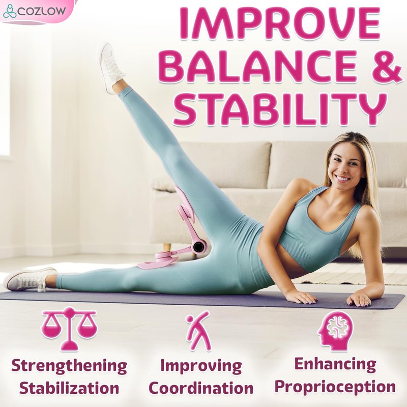 Cozlow - Leg / Thigh Trainer - Multifunctional Exerciser and Muscle Toning / Strengthening Device with Adjustable Grippers for Pelvic Floor, Hip, Glutes, Arms Workout - Kegel Exercise, Leg Squeezer