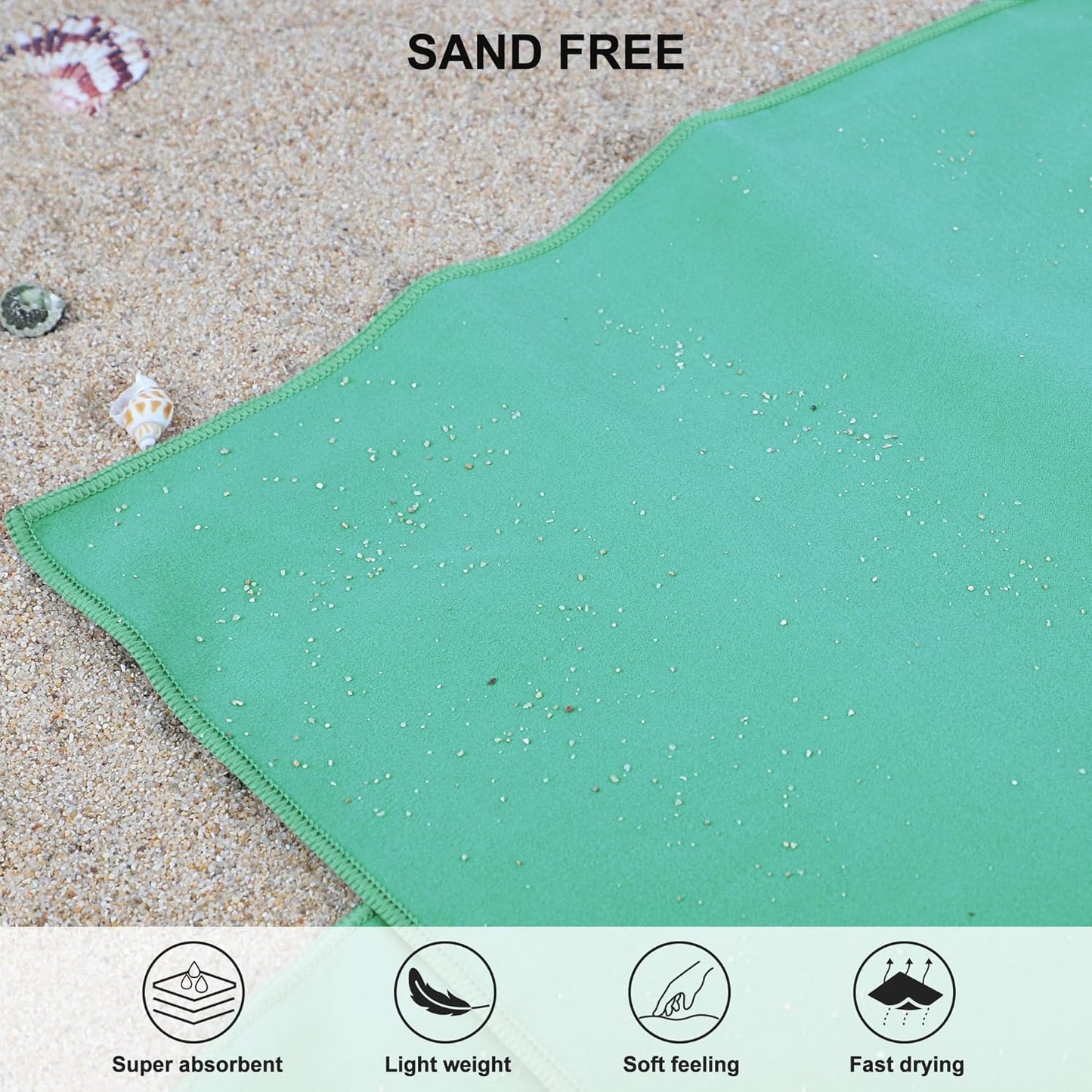 Rainleaf Microfiber Towel - Quick Dry, Super Absorbent & Ultra Compact | Perfect for Travel, Gym & Camping