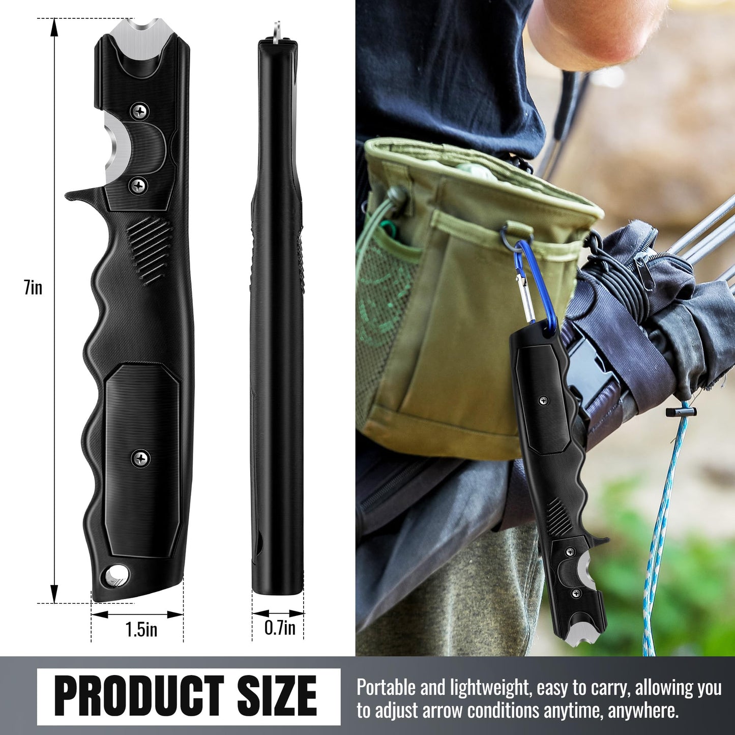 Enhon Arrow Fletching Removal Tool Dual Angle Cutter(Black)
