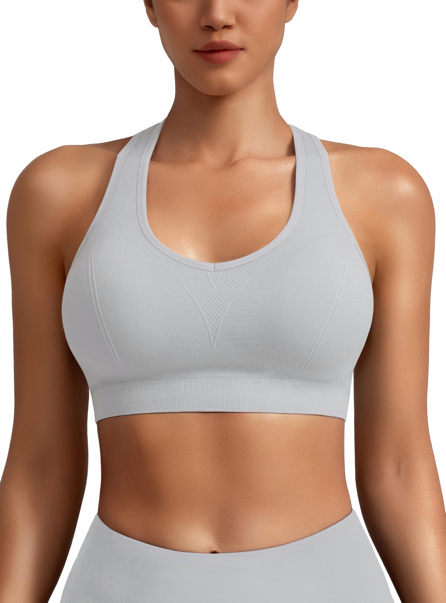 MIRITY Women Racerback Sports Bras - High Impact Workout Gym Activewear Bra Pack of 5 Color 2 Medium
