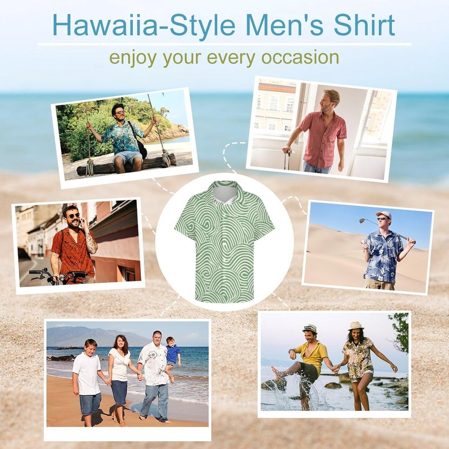 Skiennix Men's Hawaiian Shirt - Short Sleeve Abstract Print for Beach & Vacation | Summer Cruise Top