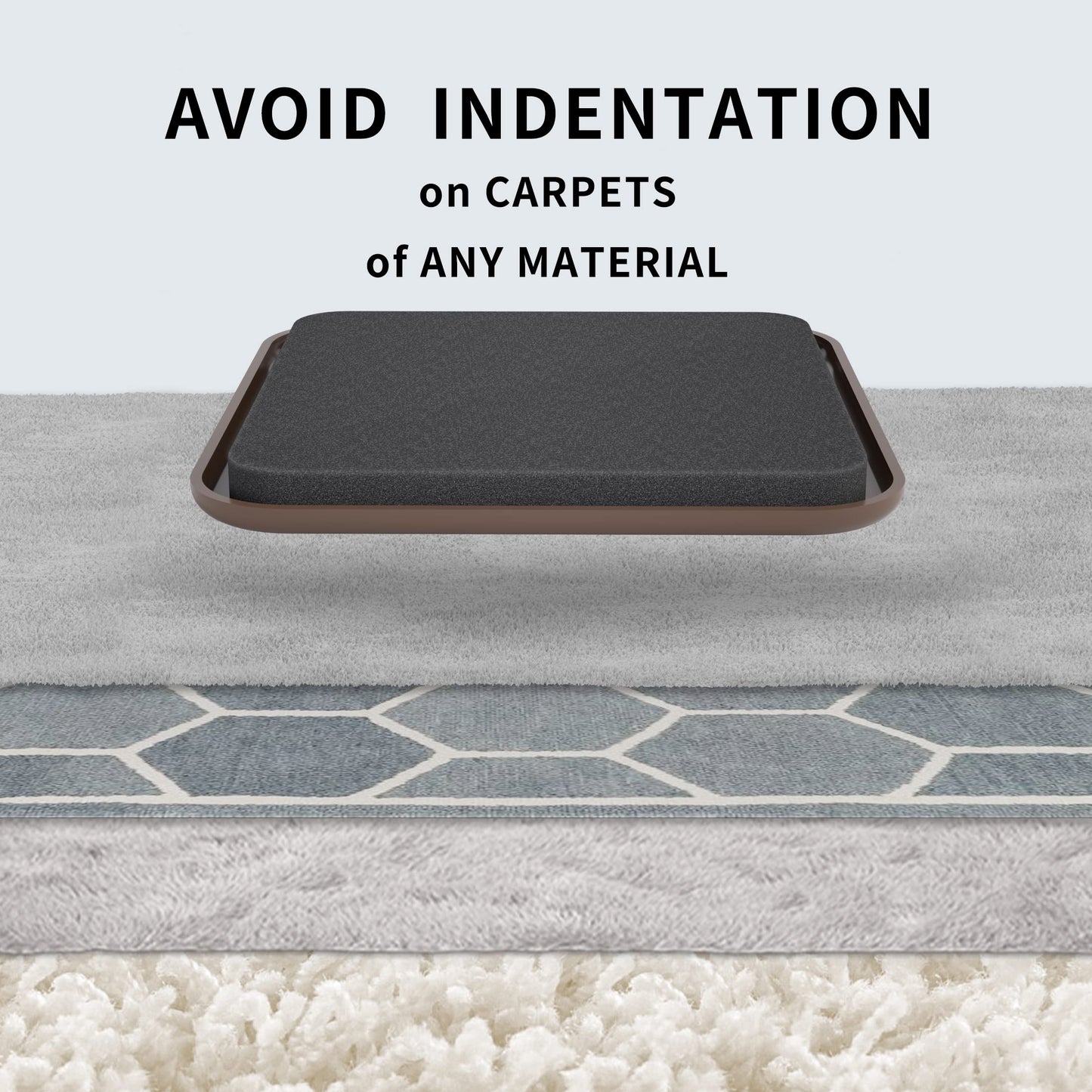 Yelanon 8pcs-3 1/2” Square Furniture Sliders for Carpet Furniture Pads Hardwoods Floors, Heavy Duty Furniture Movers Sliders,Furniture Moving Pads,Brown