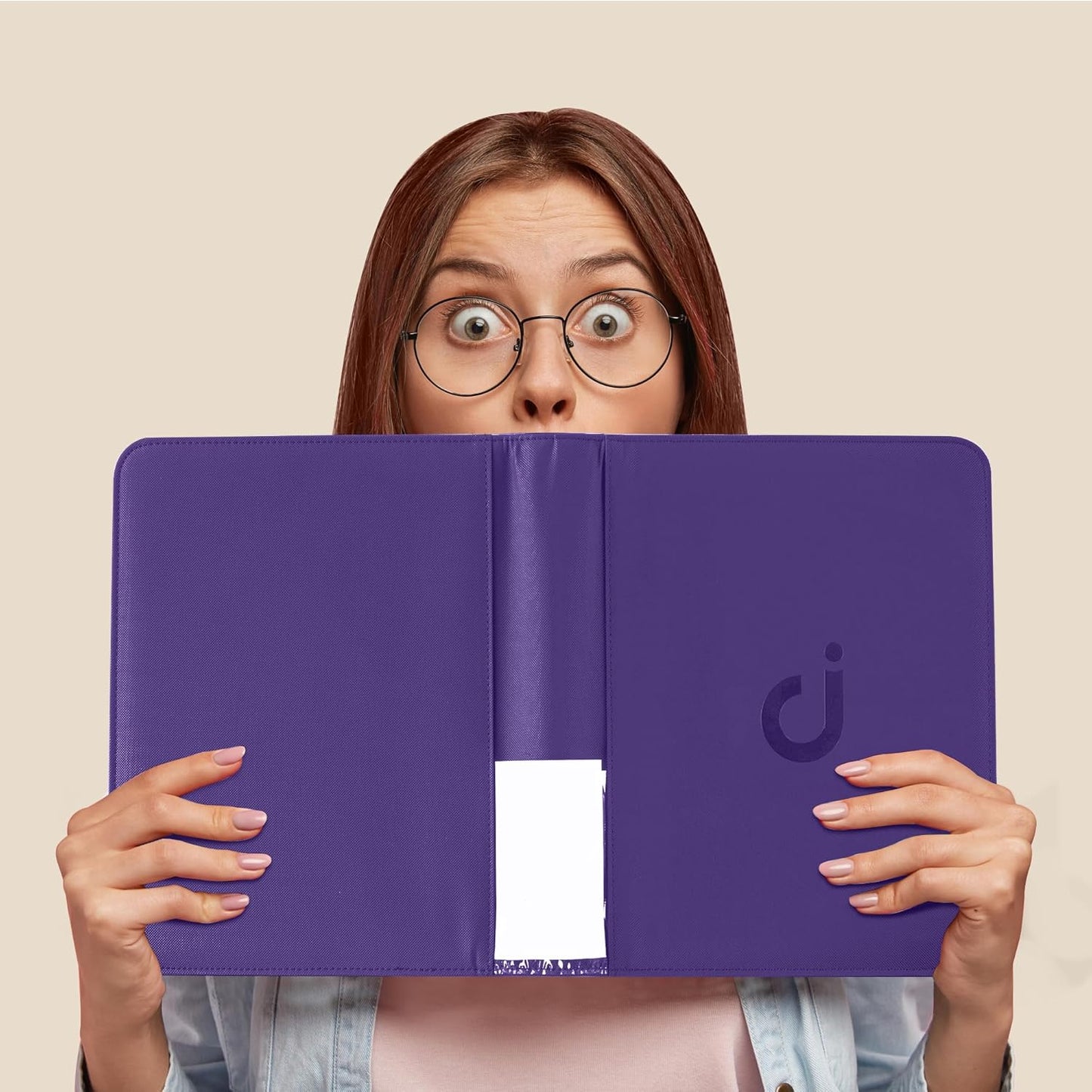 Top Loader Binder - Holds 128 Trading Cards | 4 Pocket Design for 3" x 4" Rigid Holders - Classic Purple