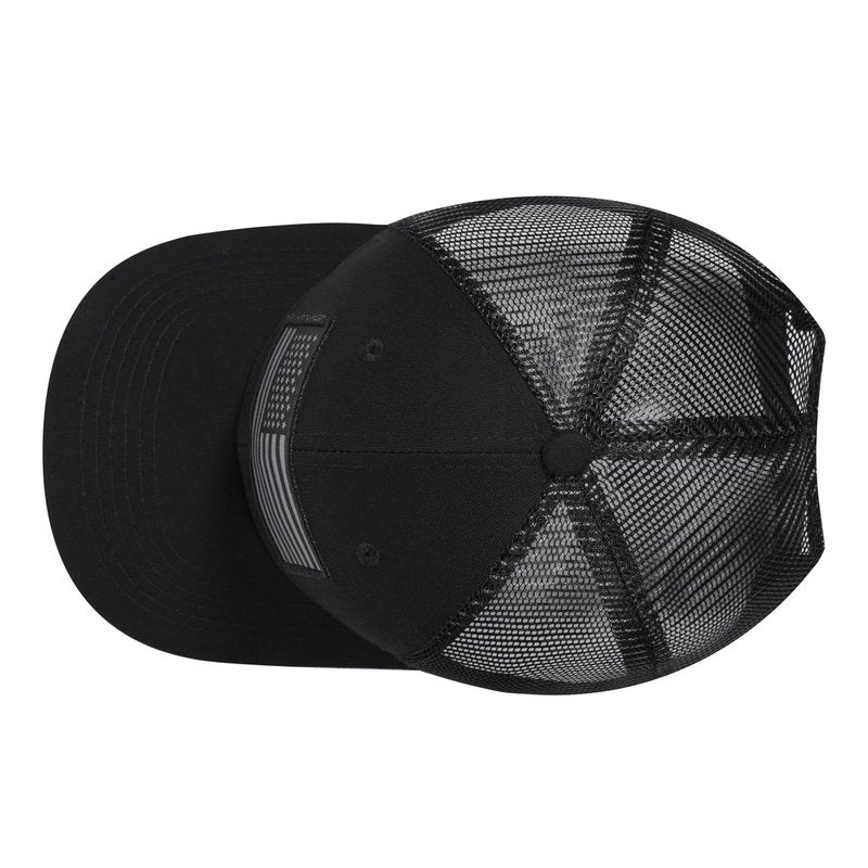 AURR American Flag Trucker Hat, Patriotic Baseball Cap for Men & Women, Breathable Mesh Adjustable Snapback, USA Flag Patch Black/Black