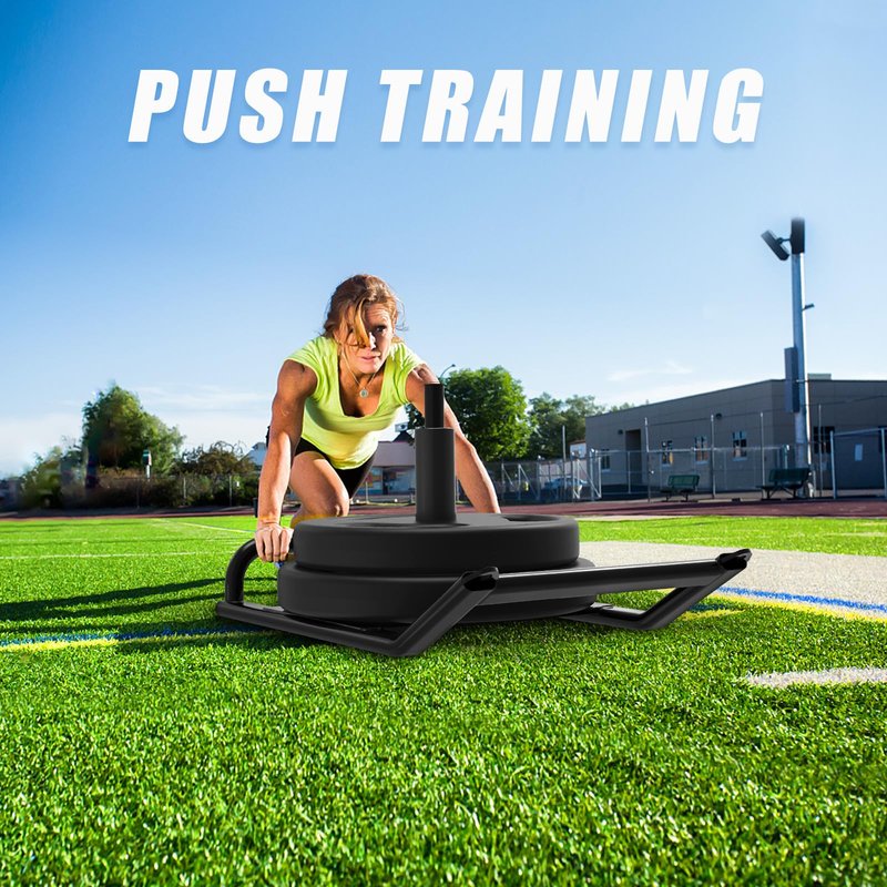 Dolibest Portable Weight Sled with Handle, Workout Sled for Fitness Strength Training and Speed Improvement, Innovative Design for Easy Obstacle Clearance, Suitable for 1-2" Weight Plates