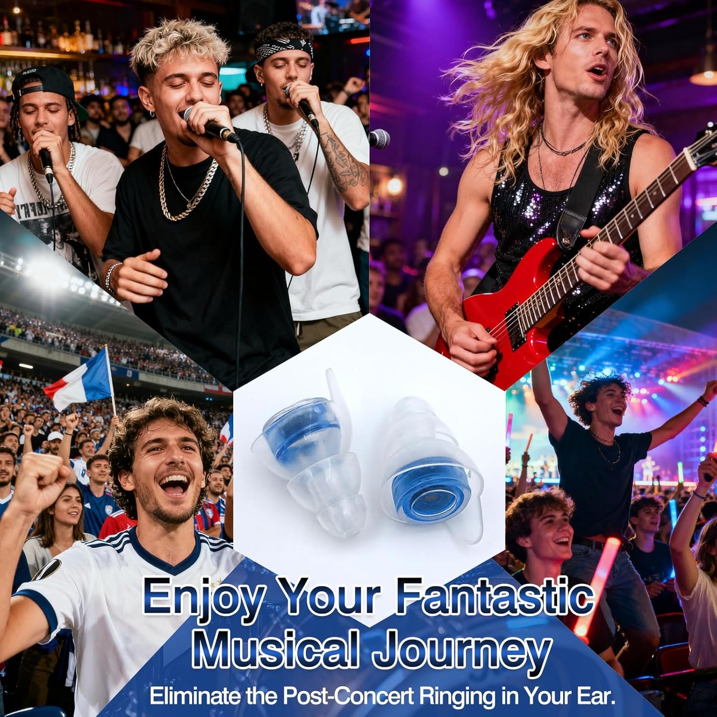 Skiennix Concert Ear Plugs - Reusable High-Fidelity Musician Earplugs with 20dB Noise Reduction | Carry Case Included