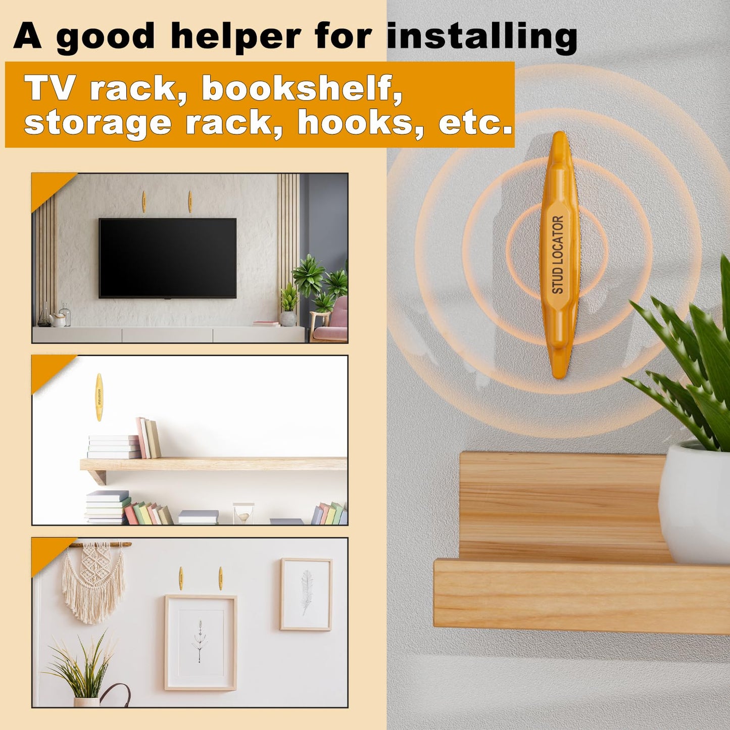 Stud Finder, Magnetic Stud Finder Easy to Use, No Batteries Required, Rapid to Locate Screws, Nails, Metal Studs Through Drywall and Wood - Powerful Magnet Stud Finder