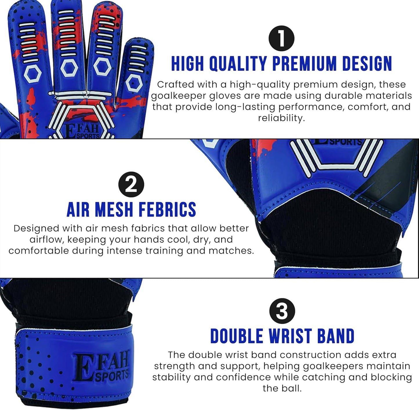 Regine Switzerland Soccer Goalkeeper Gloves - Strong Grip for Kids & Youth | Durable Football Goalie Gear