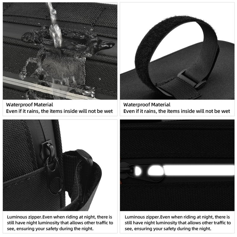 VENFOREST Bike Handlebar Bag Professional Waterproof Bike Crossbar Front Bag Bicycle Basket Frame Bags for Road Mountain Bicycle Outdoor Cycling Travel Hiking