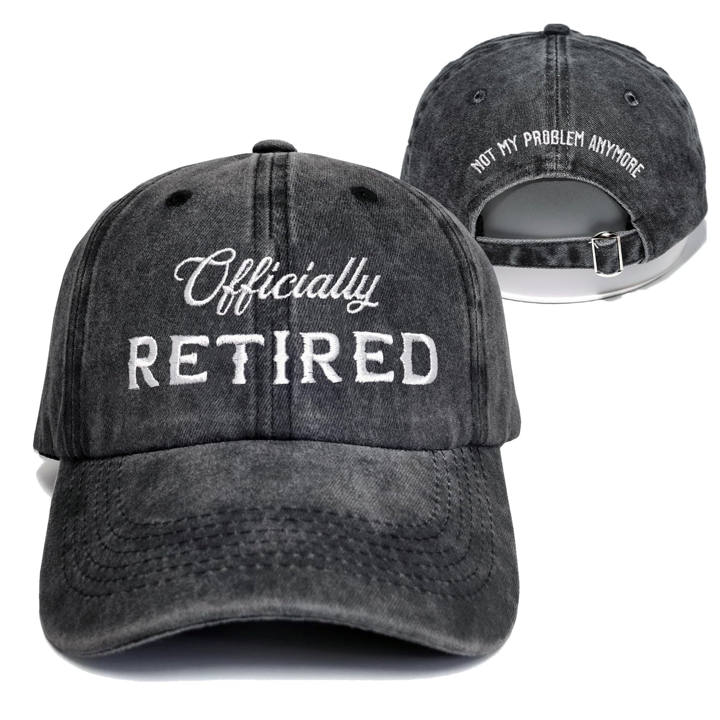 Giavuwn Officially Retired Hat for Men Women Ritirement Gift, Embroidered Not My Problem Anymore Baseball Cap