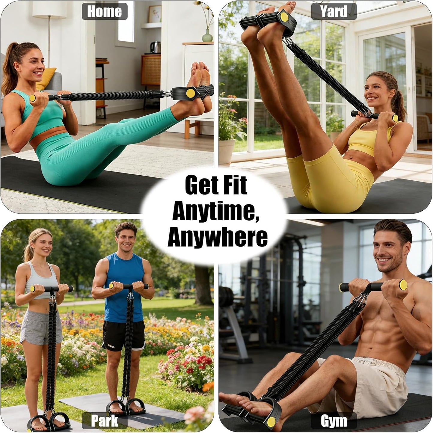Pedal Resistance Band by New | Non-Slip Foot Pedals for Abdominal, Arm, Leg & Waist Exercises - Adjustable