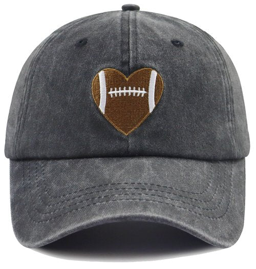 Football Gifts for Women Men, Foot Ball Heart Baseball Cap, Heart Foot Ball Accessories Hat, Christmas Birthday Gifts for Football Favors Dad Mom Uncle