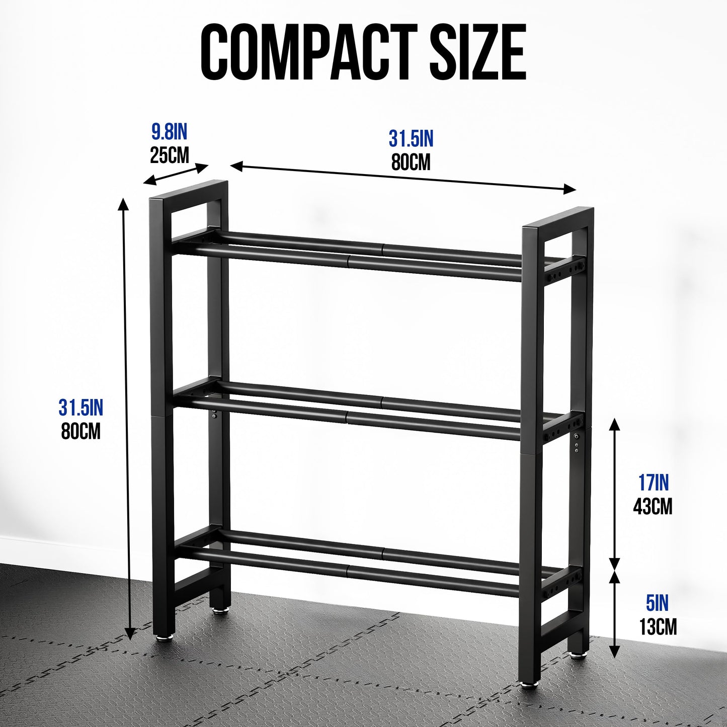 3 Tier Dumbbell Rack, Weight Rack for Home Gym, 390 lb Capacity