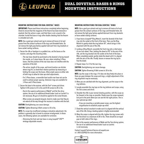 Leupold Dual Dovetail Scope Rings, Matte, 1" Super High (49919)