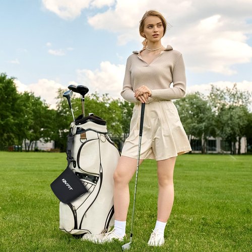 Golf Club and Golf Ball Cleaning Bag,Golf Ball Cleaner,Golf Club Cleaner,Cleans Club Grooves, Golf Bag Accessories,Machine Washable, Golfer Gifts for Men,Detachable Clip