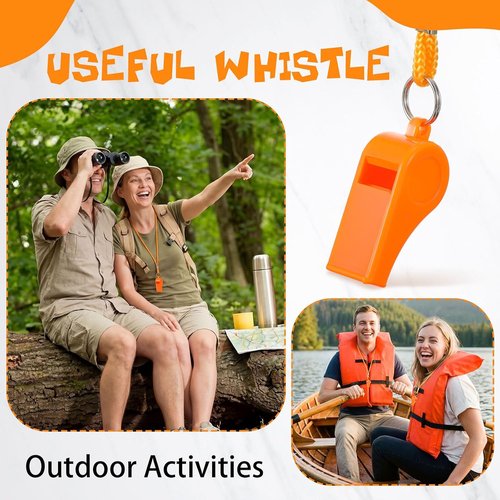 Honoson Emergency Whistle for Adults - Loud Plastic Safety Whistle with Lanyard for Lifeguards & Outdoor Activities