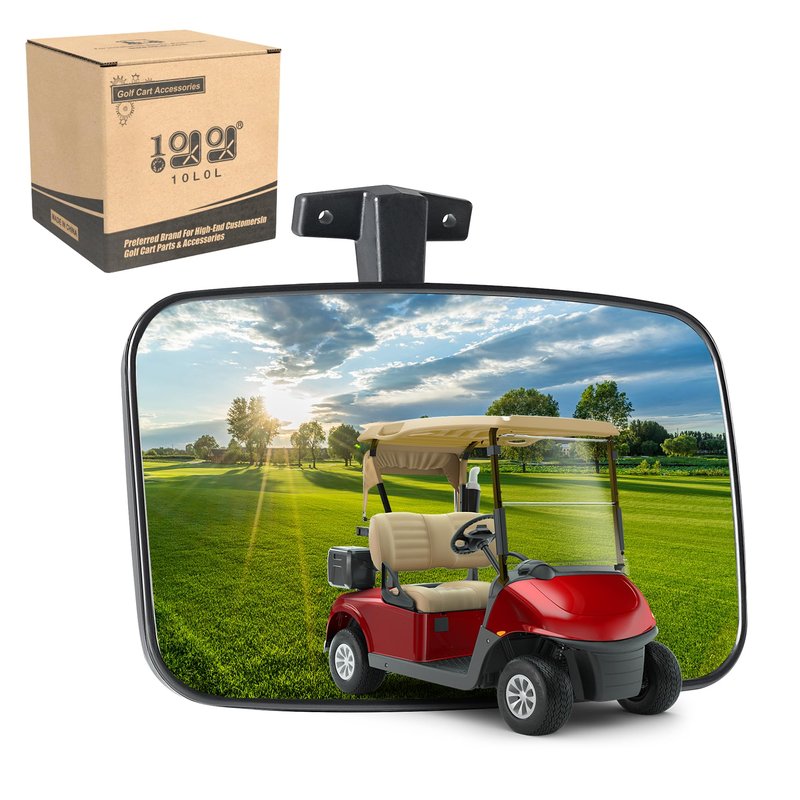 10L0L Universal Golf Cart Rear View Mirror - Adjustable Wide Angle for EZGO, Yamaha, Club Car, Easy Mount Kit