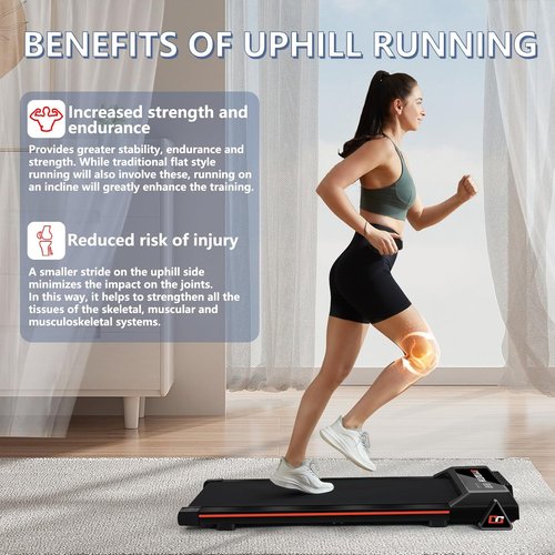 GOYOUTH Electric Treadmill - 2 in 1 Under Desk Motorized Walking & Jogging Machine with Remote Control & LED Display