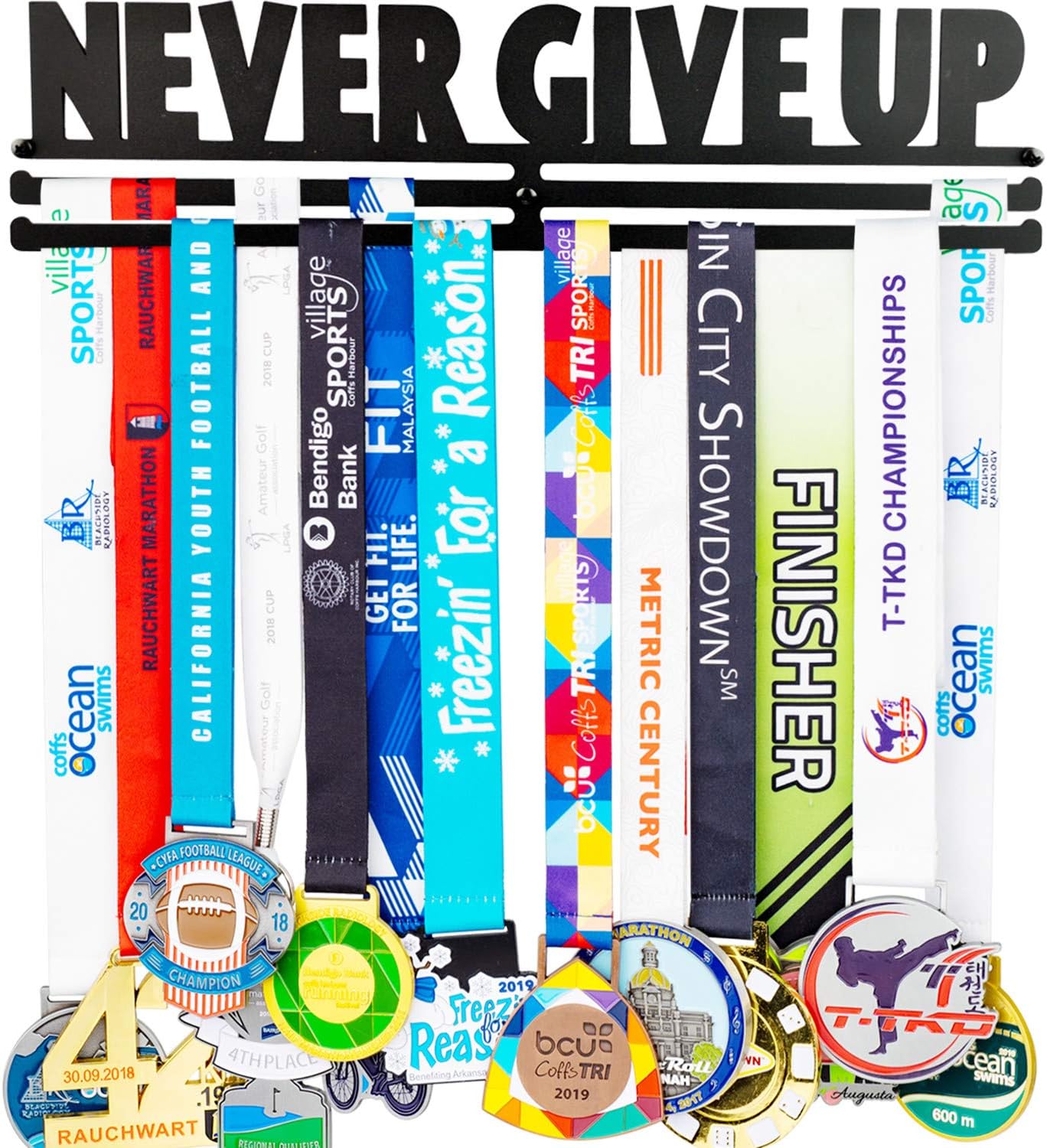 Medal Holder - Sports Medal Display Rack for Over 40 Medals | Easy Hanging Bars Included