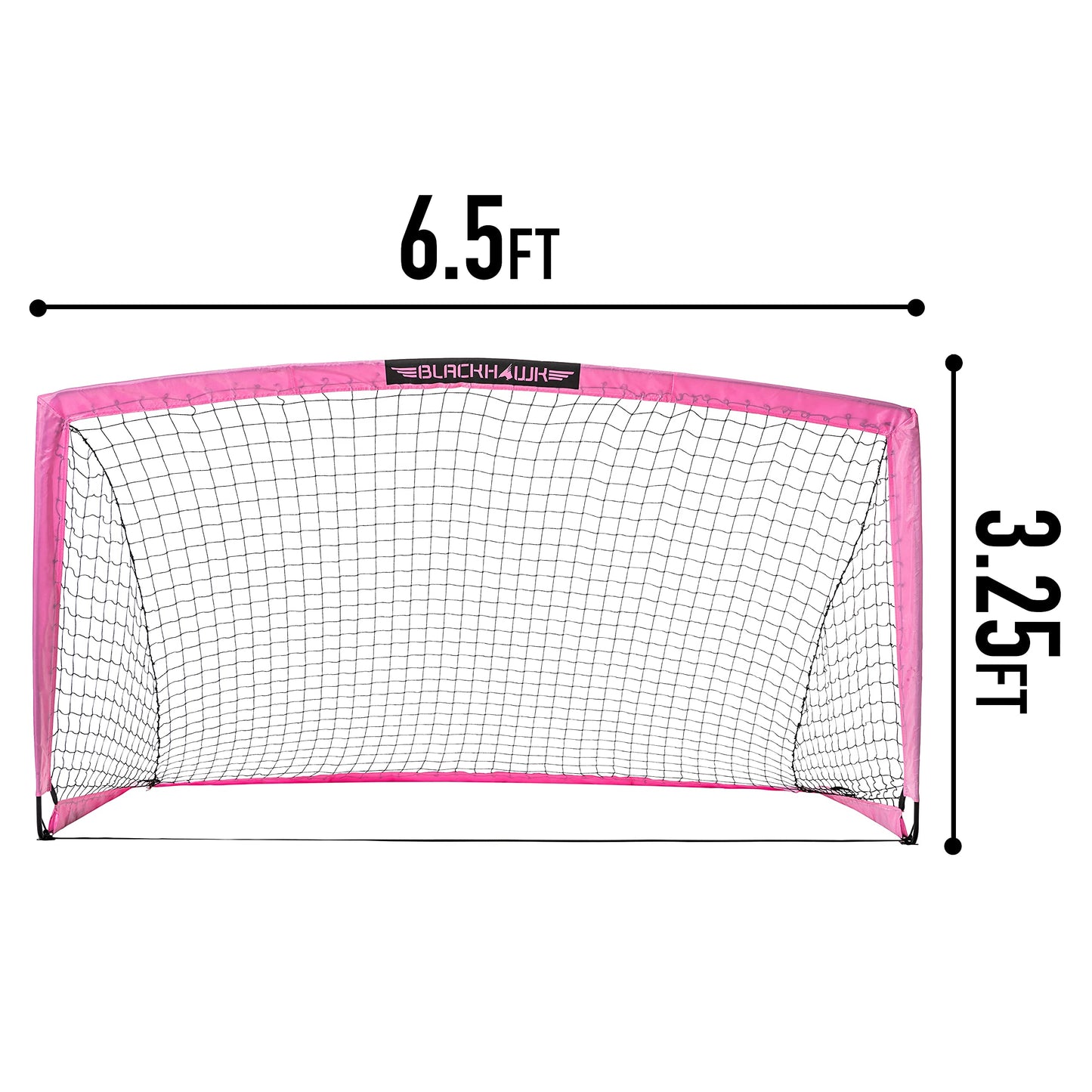 Franklin Sports Blackhawk Soccer Goals for Backyard - Folding Pop Up Net for Kids, Youth, and Adults - Portable Soccer Net for Indoor and Outdoor Games - 6.5' x 3.5' - Pink