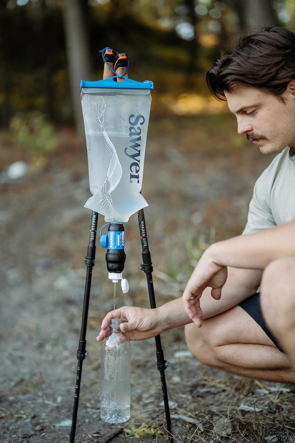 Sawyer Squeeze Water Filtration System - Cnoc 2L Premium Bladder | Clear & Portable