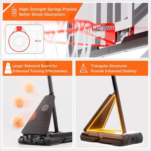Feelwin Basketball Hoop - Adjustable 10ft Height | Durable 45/48in Steel Frame for Youth & Adults