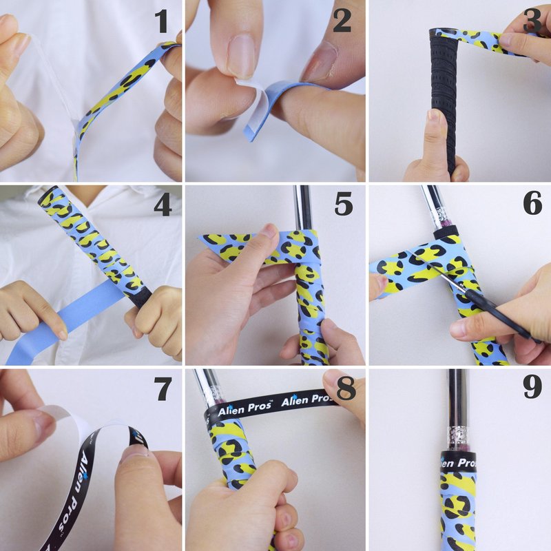 Alien Pros Golf Grip Wrapping Tapes - Innovative Golf Club Grip Solution - Enjoy a Fresh New Grip Feel in Less Than 1 Minute New Style (16-Pack Rainy Days)