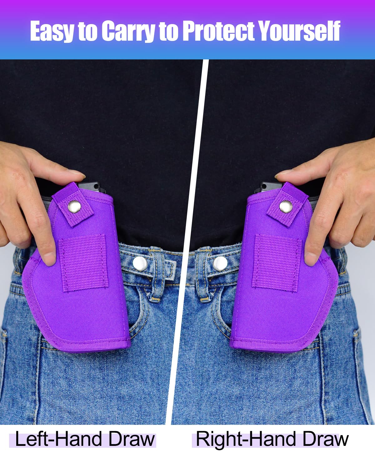 Gun Holster for Men&Women, IWB/OWB 9mm Holsters, 380 Pistol Holster fits Glock 19/17/23/26/27/42/43x, S&W M&P Shield, Sig Sauer and Similar Handguns (Purple)