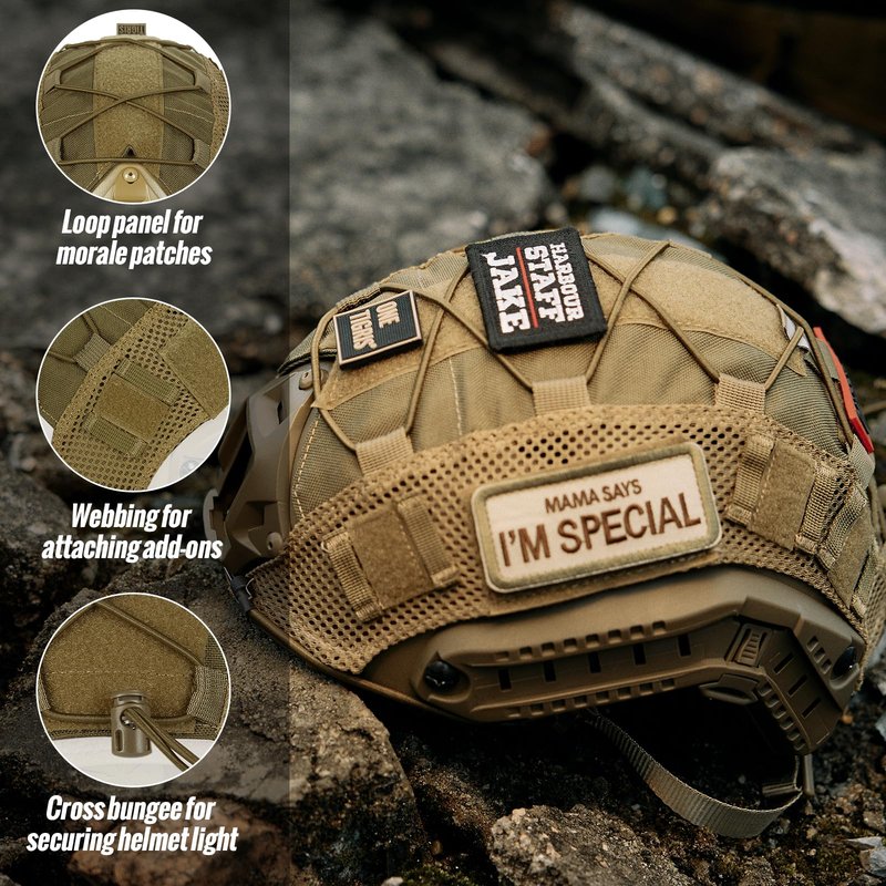OneTigris Tactical Helmet Cover, Cloth Cover for Fast Helmet in Size M/L & Fast Bump Helmet in Size L/XL - ZKB06 No Helmet