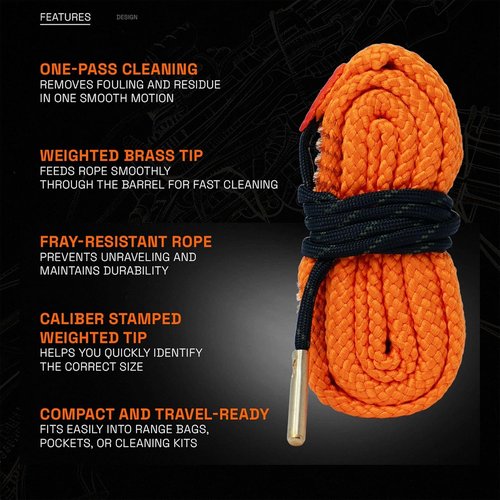 GRITR Bore Cleaning Rope - Versatile Gun Bore Cleaner for .22/.45/.223/12GA - Reusable & Compact Accessory