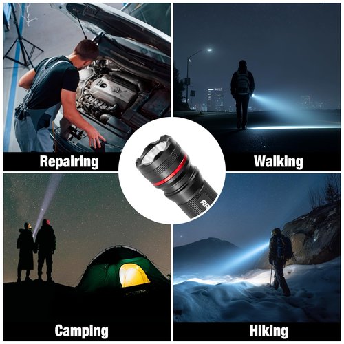 Arrow LED Flashlight 350 Lumens, Bright Flash Light with High/Low/Strobe Modes, Pocket-Sized Handheld Flashlights for Outdoor, Camping, Repair, or Emergency Use, 3 AAA Batteries Included