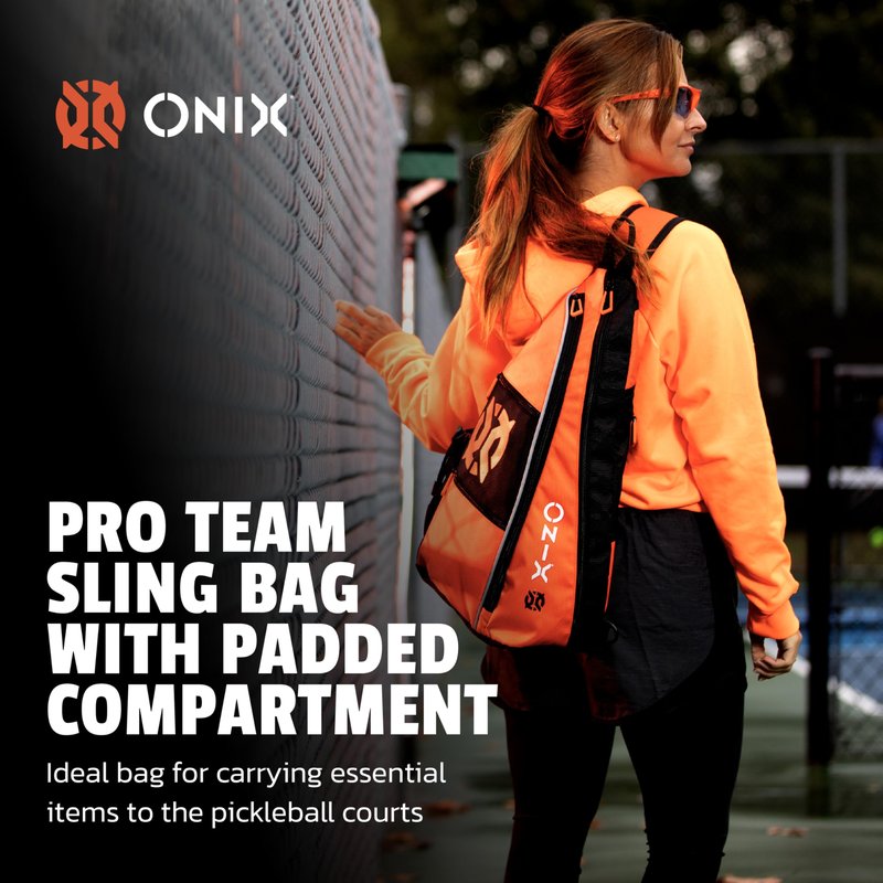 ONIX Pickleball Pro Team Sling Bag — Pink/Black with Adjustable Strap, Durable Construction, and Spacious Storage for Pickleball Gear