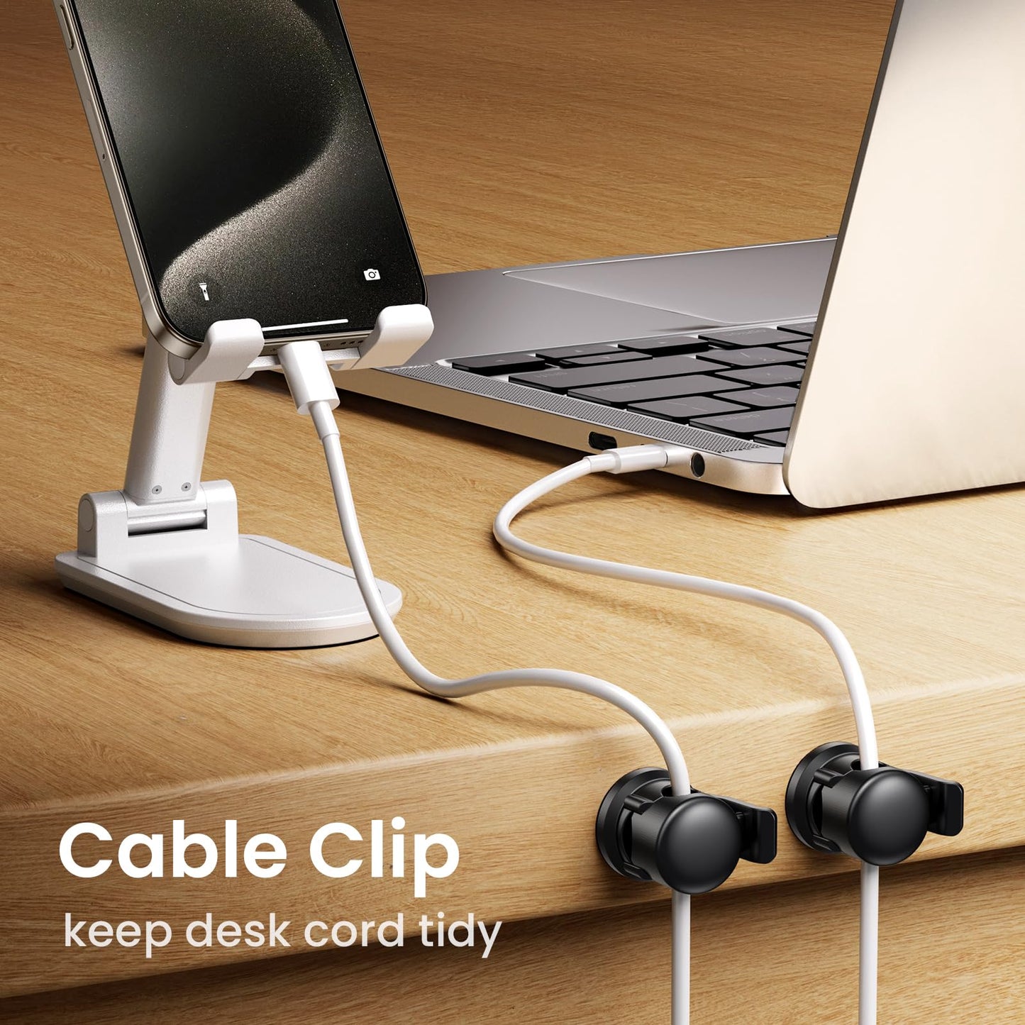 LOTUNY Cable Clips, 8 Pack Cord Organizer [Cable Smooth Adjustable] Adhesive Cable Management Wire Organizers for Cords, Phone USB Charger Cable Holder for Home Office Car Wall Desktop Nightstand