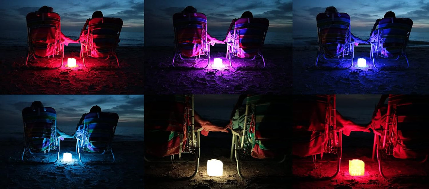 Solight Design SolarPuff Merlin Solar Lantern - Waterproof Rechargeable LED Camping Light | Color Therapy & Collapsible Design